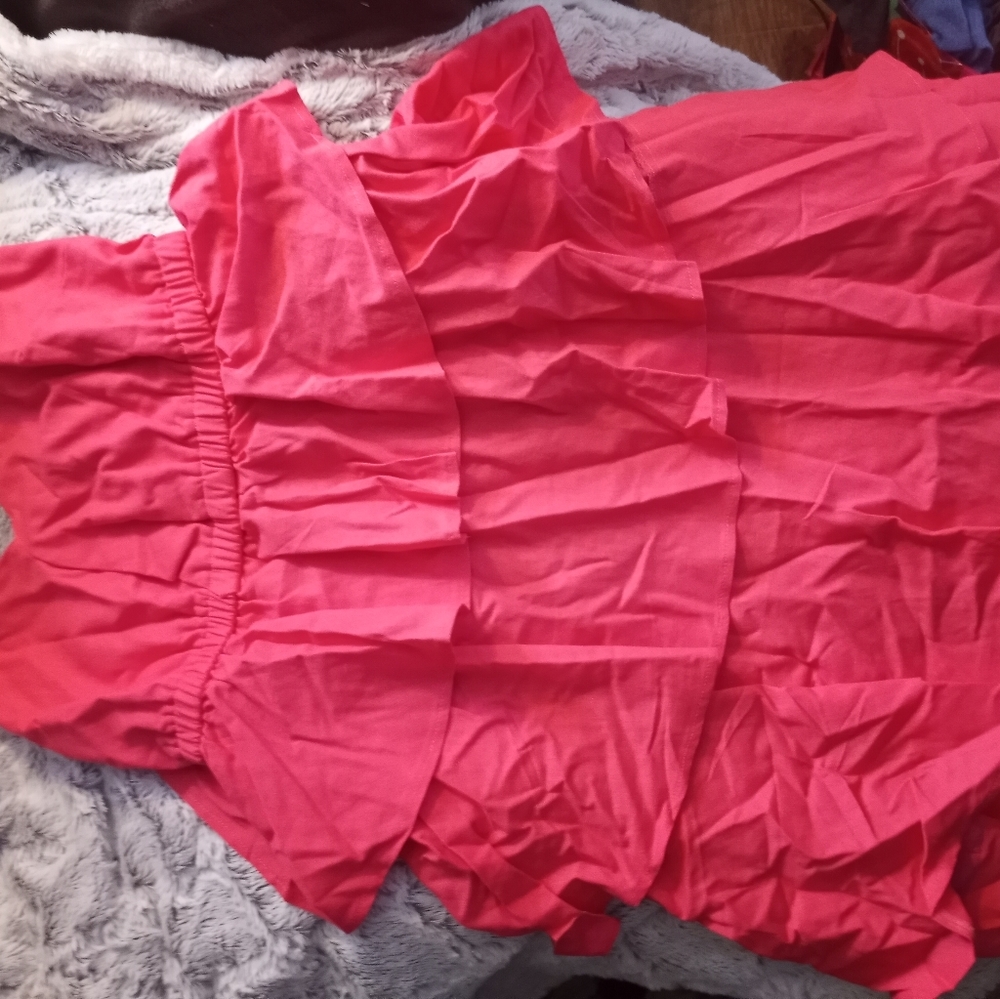 Bright pink dress with spaghetti straps